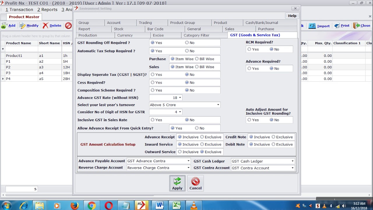 GST Purchase and  Sales Entry with Profit nx