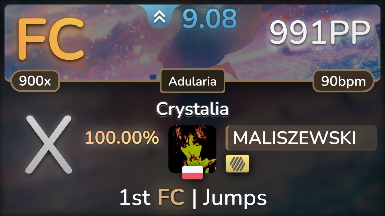 9.1⭐ MALISZEWSKI | DJ TOTTO - Crystalia [Adularia] +HD SS FC 991pp - osu!