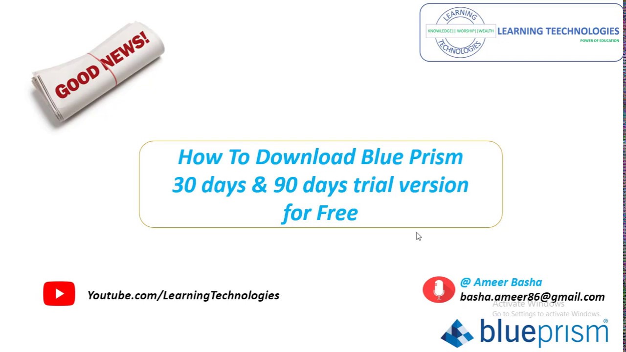 (Blue Prism) Good News: How To Download Blue Prism 30 days and 90 Days trial versions for free