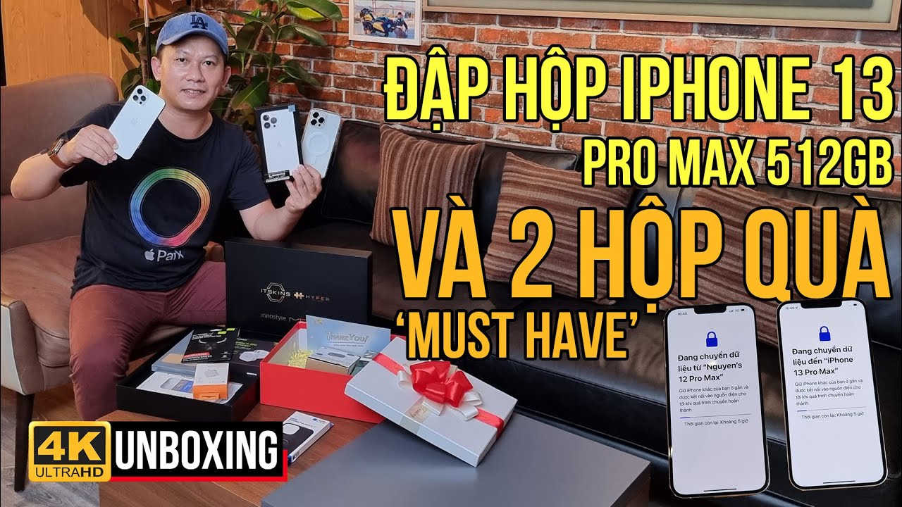 ĐẬP HỘP IPHONE 13 PRO MAX TRẮNG VÀ 2 HỘP QUÀ, THỬ NHỮNG PHỤ KIỆN 