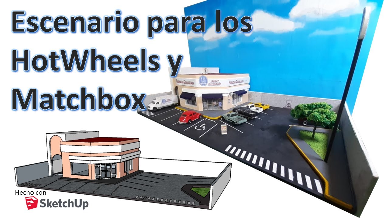 Escenario para los Hotwheels y Matchbox - farmacia de México
