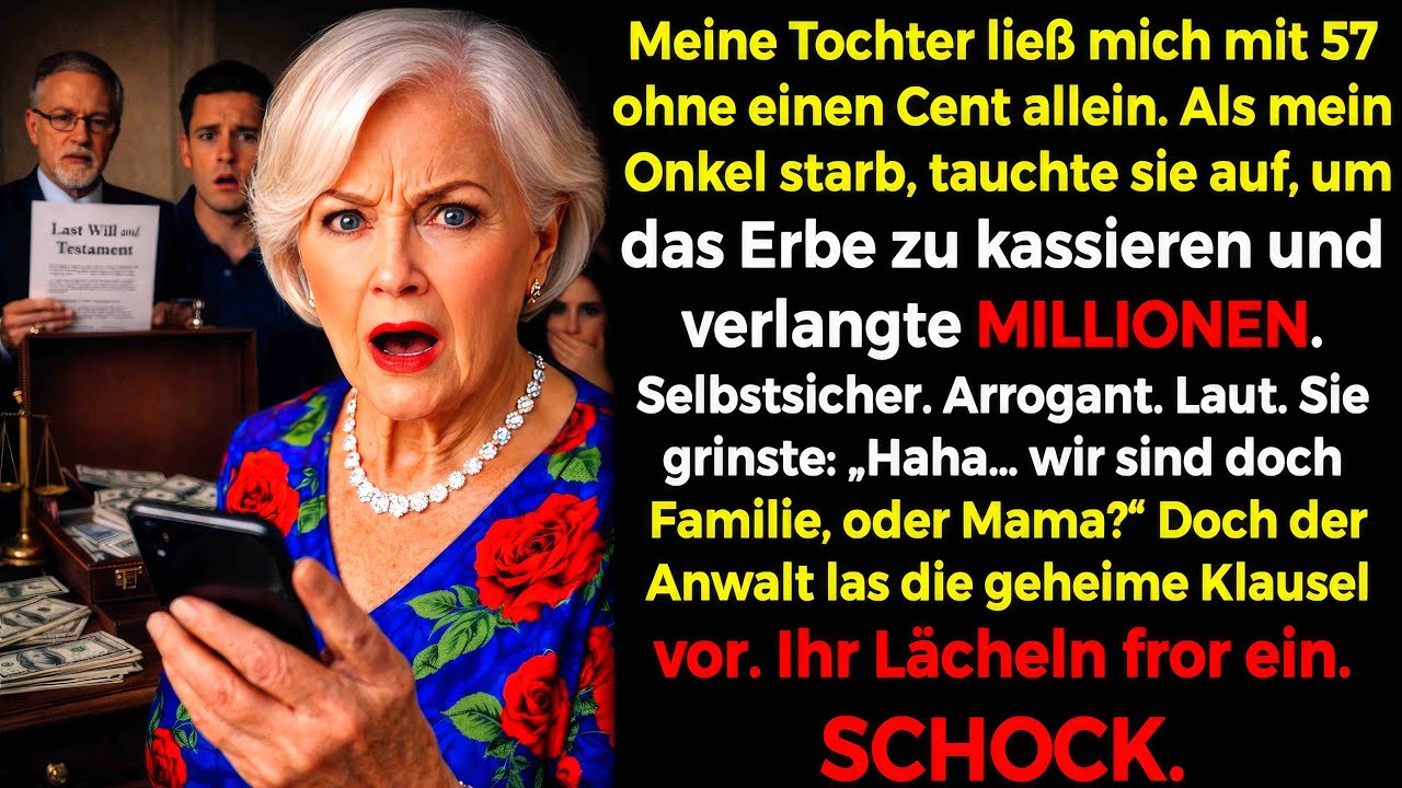 Meine Tochter verließ mich mit 57 – Jahre später forderte sie bei der Erbschaft MILLIONEN, aber…