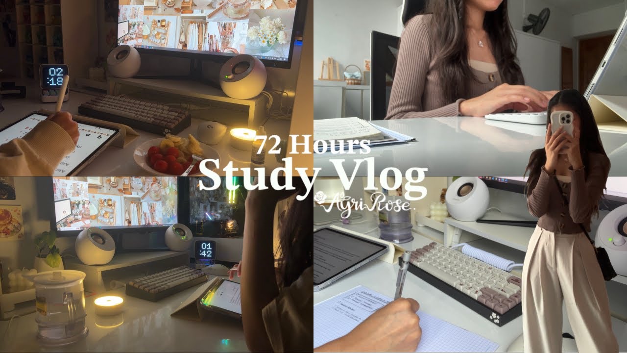 72 Hours Productive Study Vlog 📝 12am studying, late night cramming, what I eat, cooking