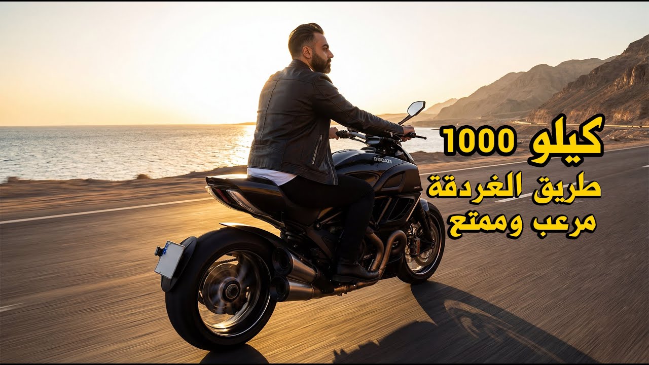 1000 كيلو مخاطرة بالموتوسيكل.. طريق الغردقة مرعب وممتع!