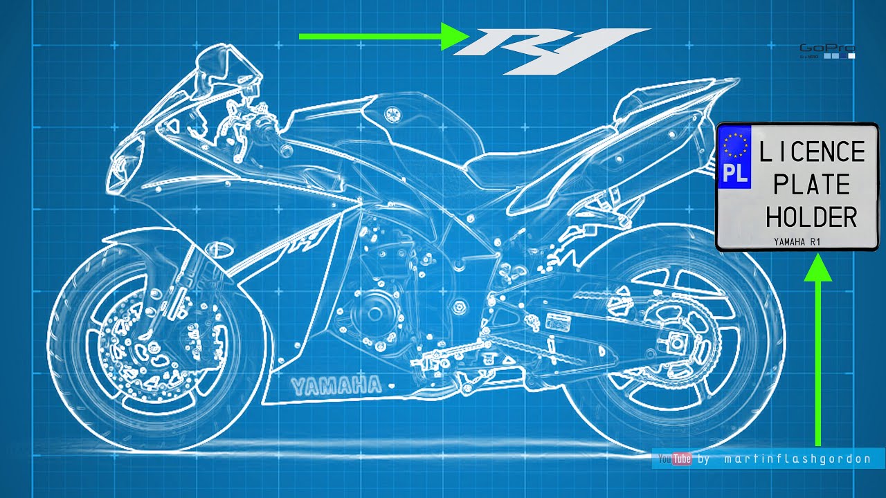 Yamaha R1 RN22 uchwyt tablicy rejestracyjnej | licence plate holder