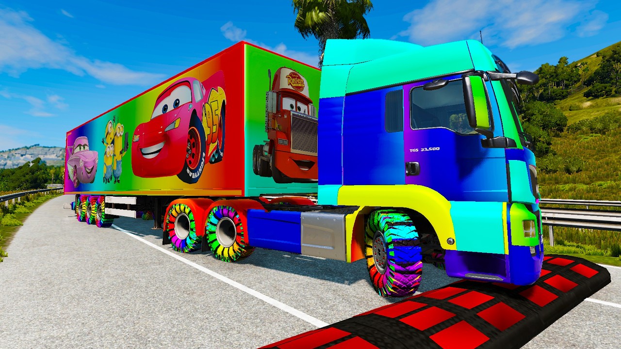 Trucks vs Upside Down Speed Bumps | BeamNG.DRIVE