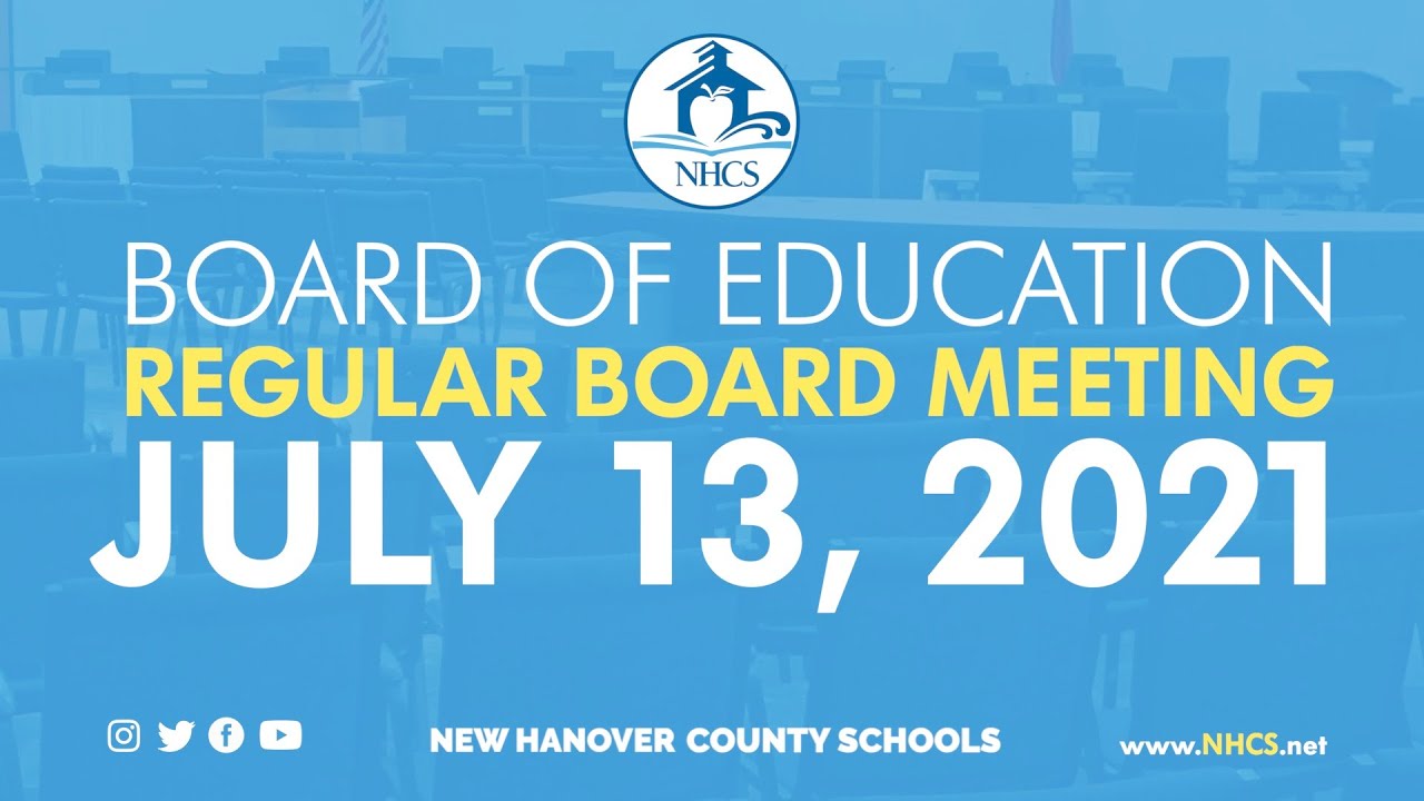 NHCS Board of Education - Regular Board Meeting July 13, 2021