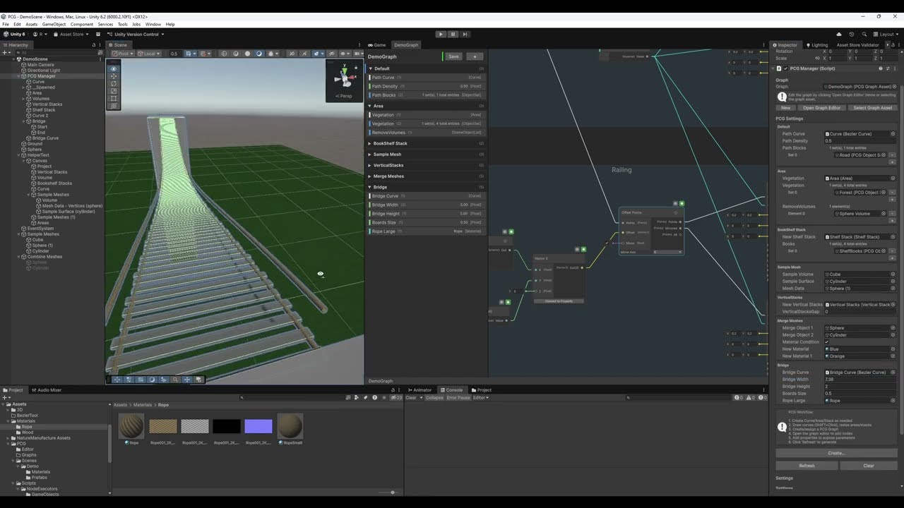 PCG Graph for Unity Part 5 - Building a Procedural Rope Bridge