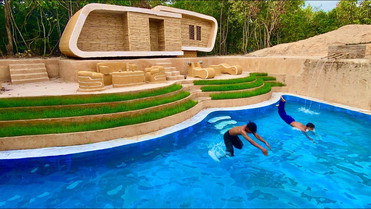 365Days Building Luxury Dream Underground House Gym room And Underground Swimming Pool