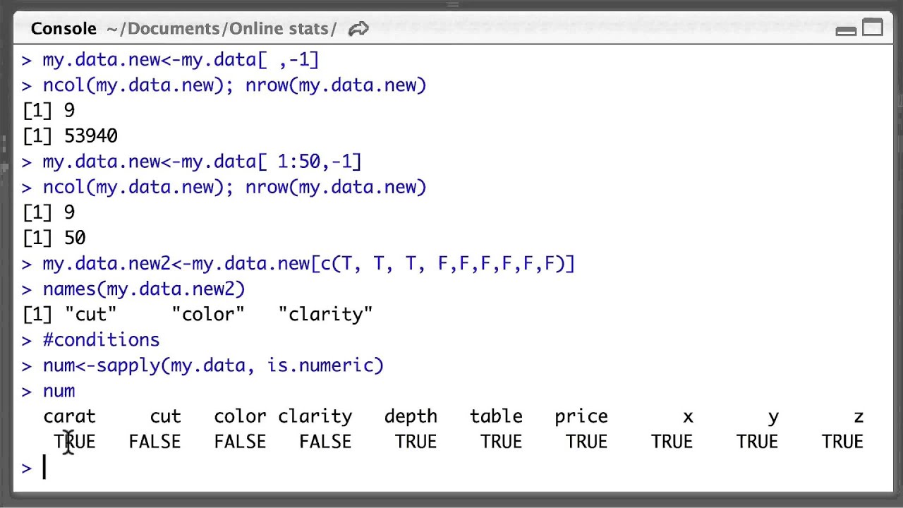 Selecting And Removing Columns from R Data Frames