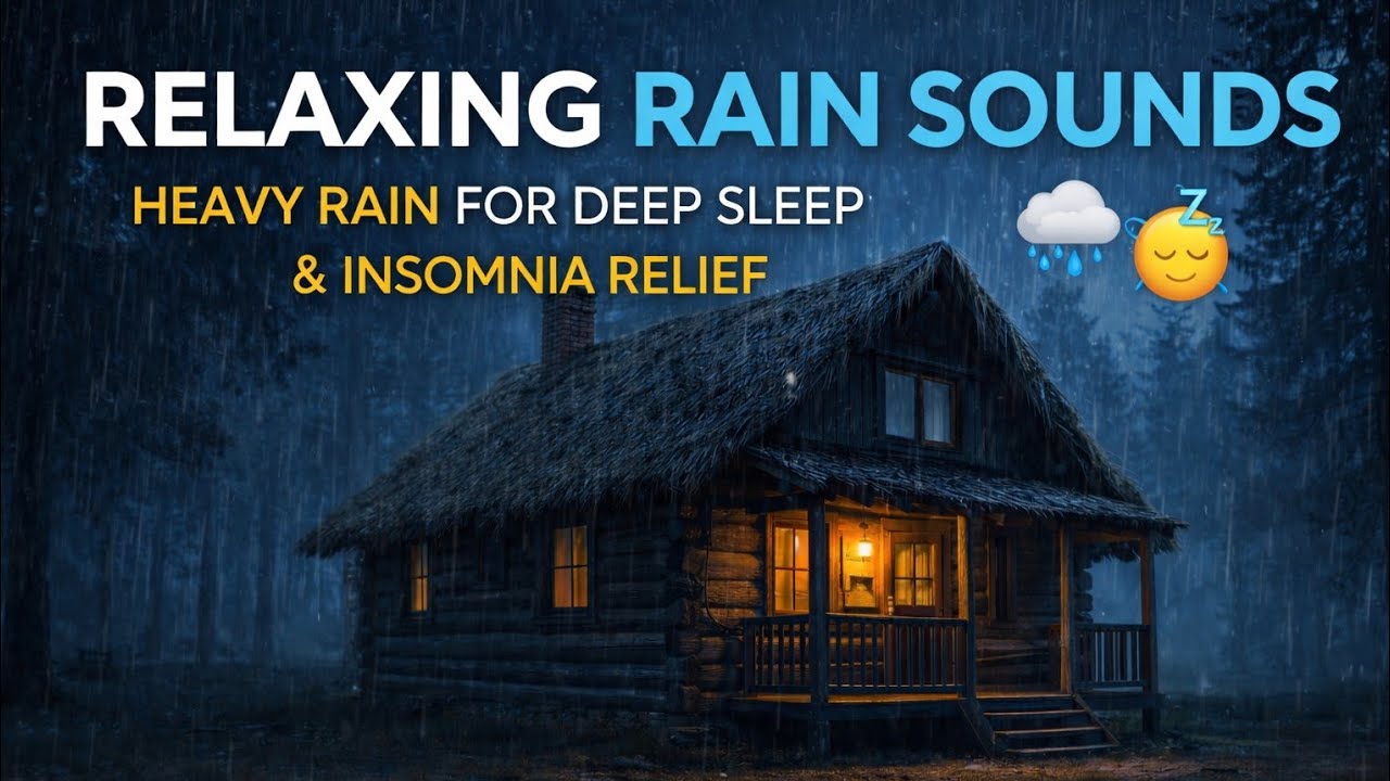 Cozy Cabin Rain Sounds for Sleeping 🌧️ Deep Sleep, Relaxing Night Rain in Forest Cabin
