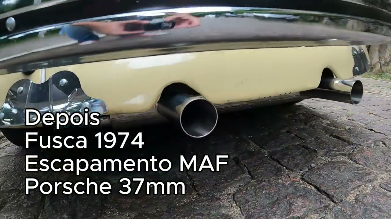 Escapamento MAF Porsche 37mm para Fusca. Exhaust MAF Beetle Porsche