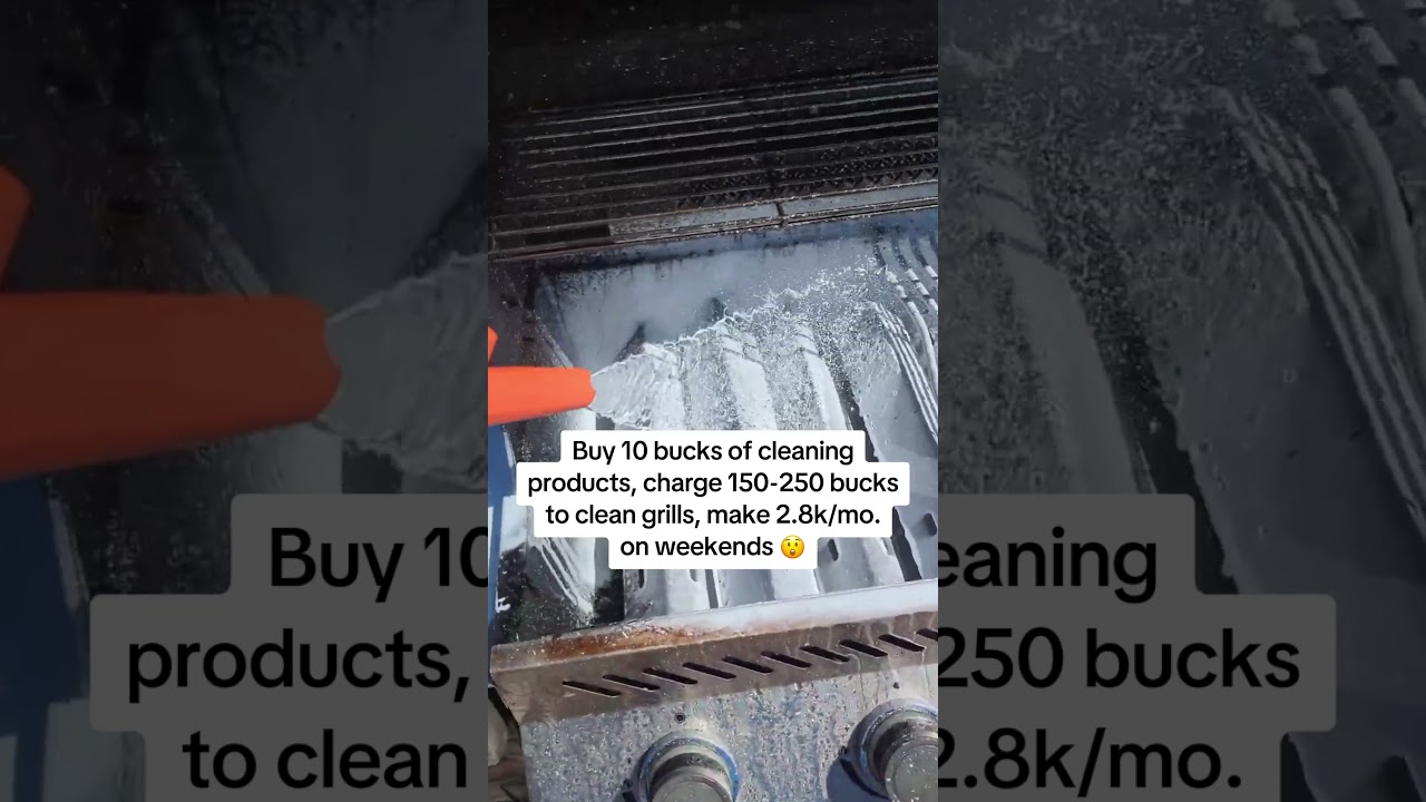BBQ GRILL CLEANING #shorts #makemoney #businessideas #business #money #grill #bbq #cleaning #tips