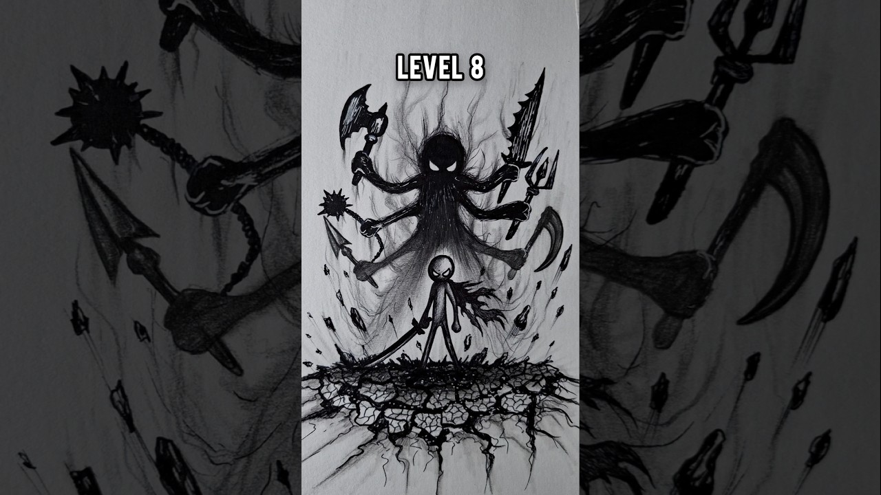 How to draw Stickman in 8 levels #howtodraw #stickman