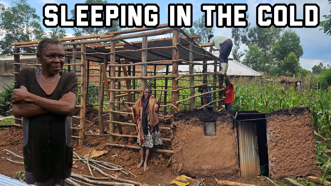 Day 4 Of helping African village Grandmother! She slept in The Cold 😭 but HAPPY