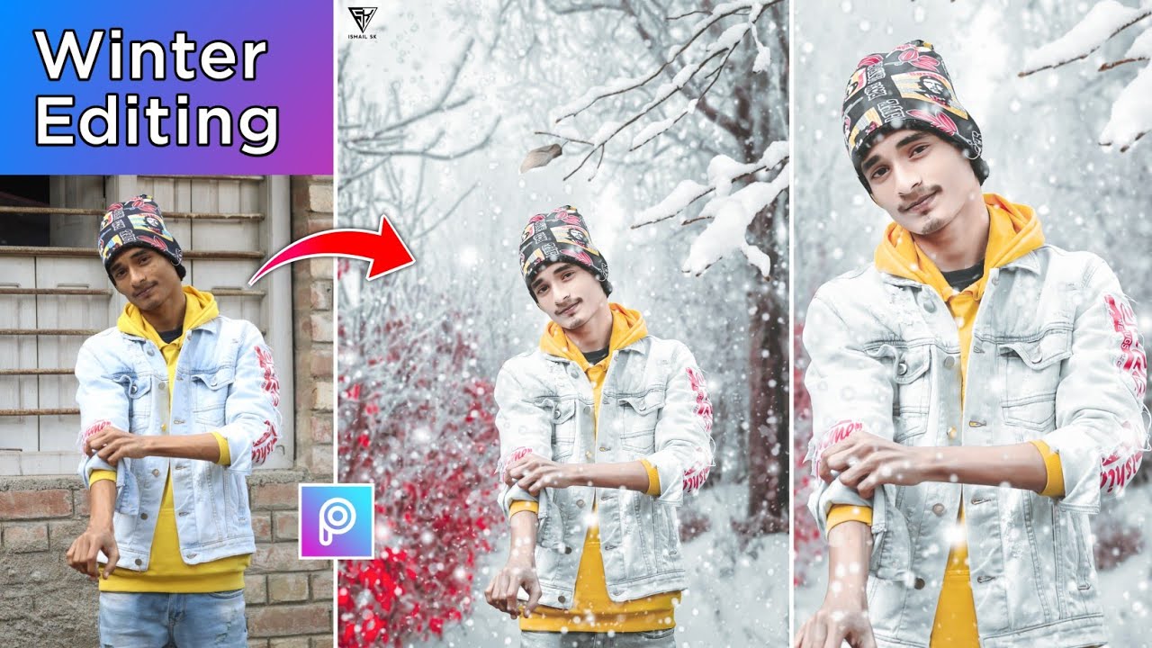 PicsArt Winter Snowfall Photo Editing | Winter Editing | Background Change Editing