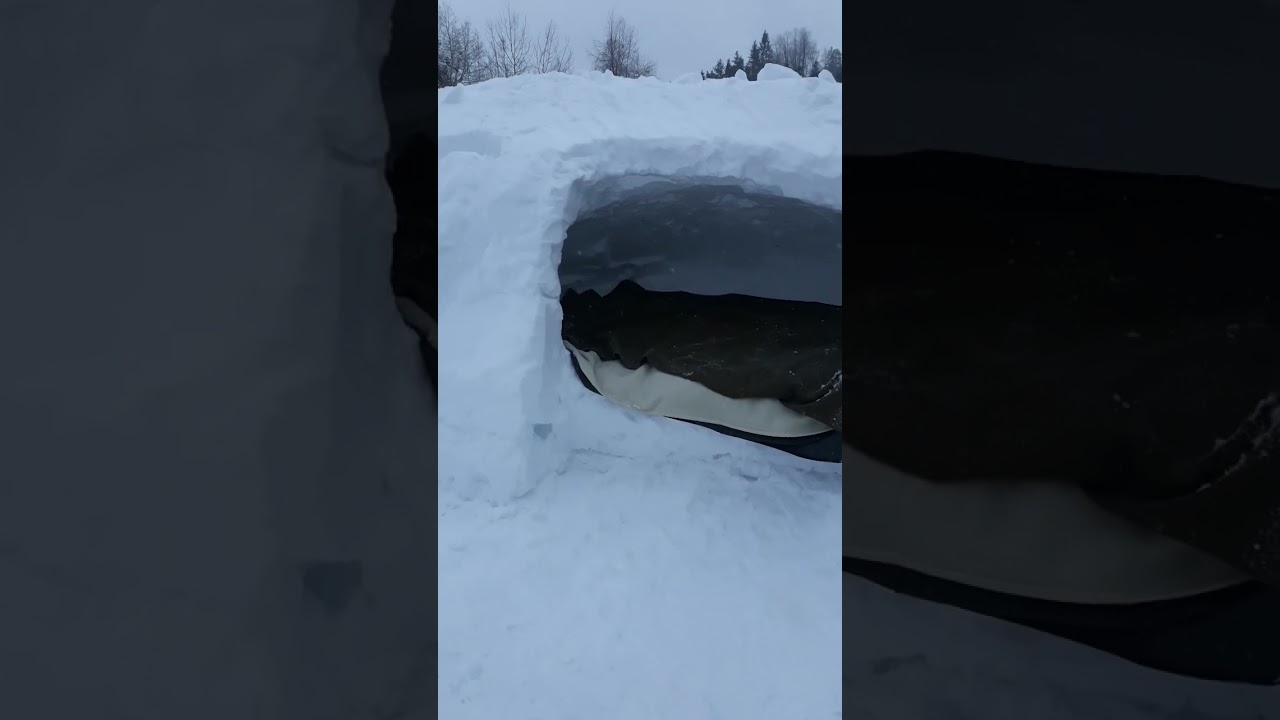 Grilling and Extreme Winter Camping in Igloo