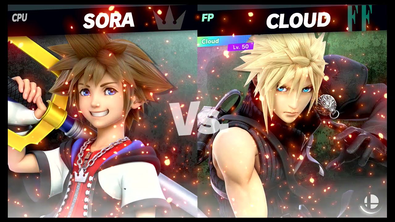 Super Smash Bros Ultimate Amiibo Fights – Sora & Co #102 Sora vs Cloud