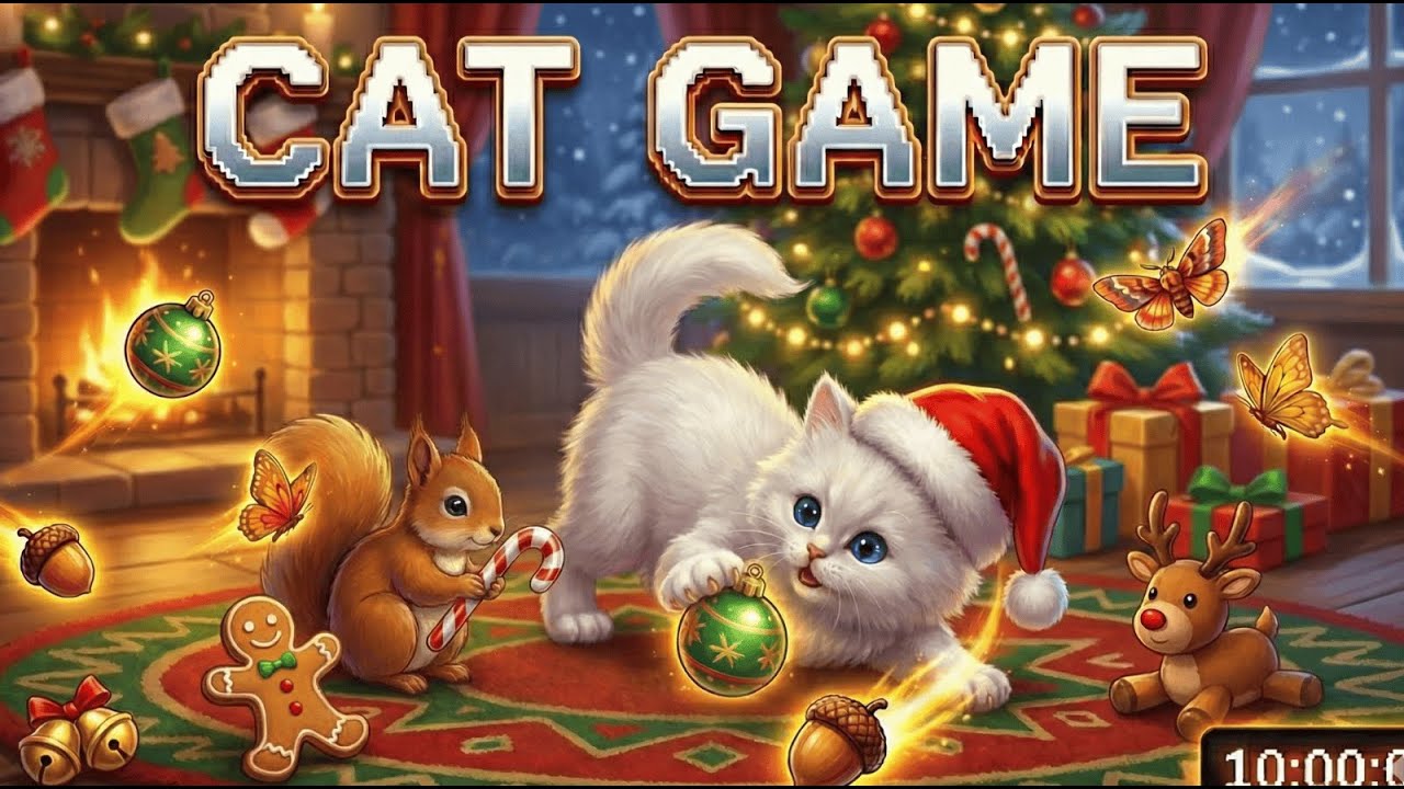 STIMULATING CAT TV😼CHRISTMAS GAMES FOR INDOOR CATS 🔔 RELAXING CAT TV | 4 HOURS OF CAT ENTERTAINMENT