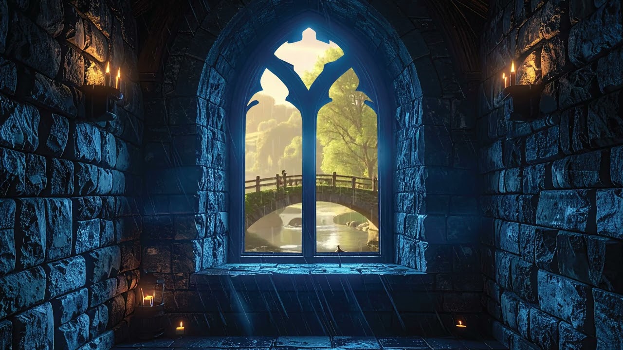 Medieval Castle Window in Spring | Calm Music for Sleep, Study & Meditation