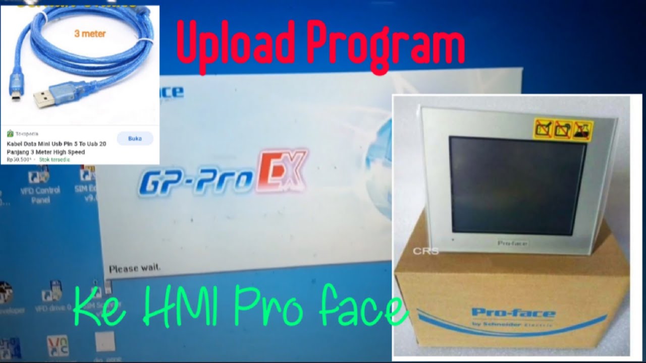 Upload Program HMI Proface, dengan aplikasi GX Pro