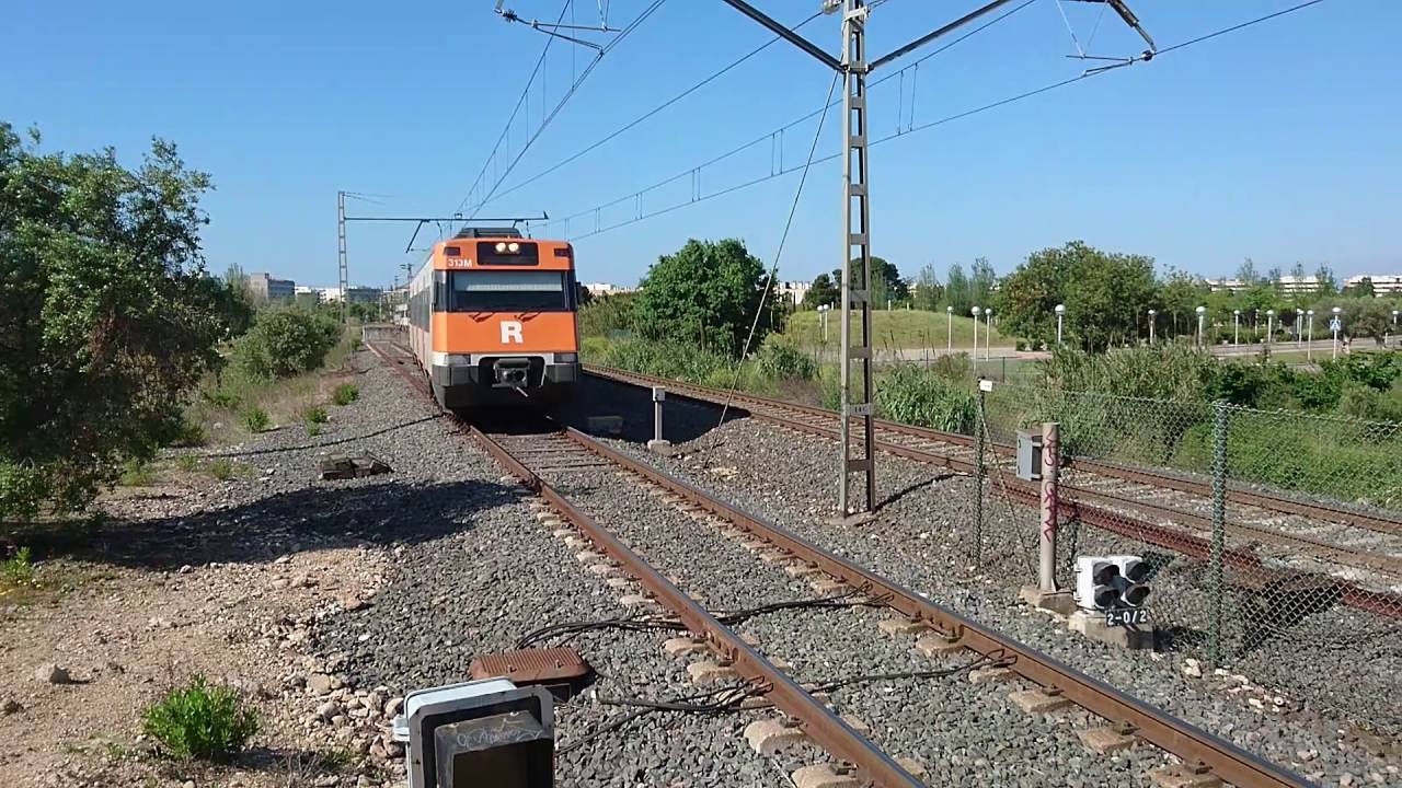 Renfe Spanish Train At PortAventura Railway Station, Salou, Spain