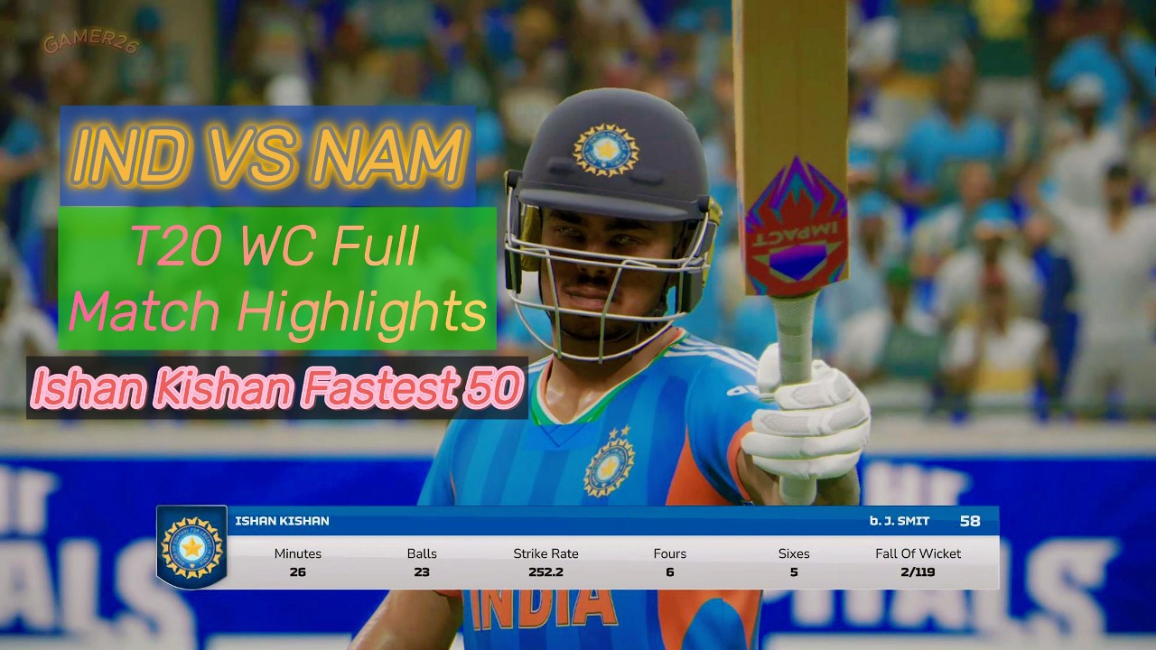 INDIA VS NAMIBIA  T20 WC 2026 | Full Match Highlights With Cricket 26  Gameplay |@GamerCricket26