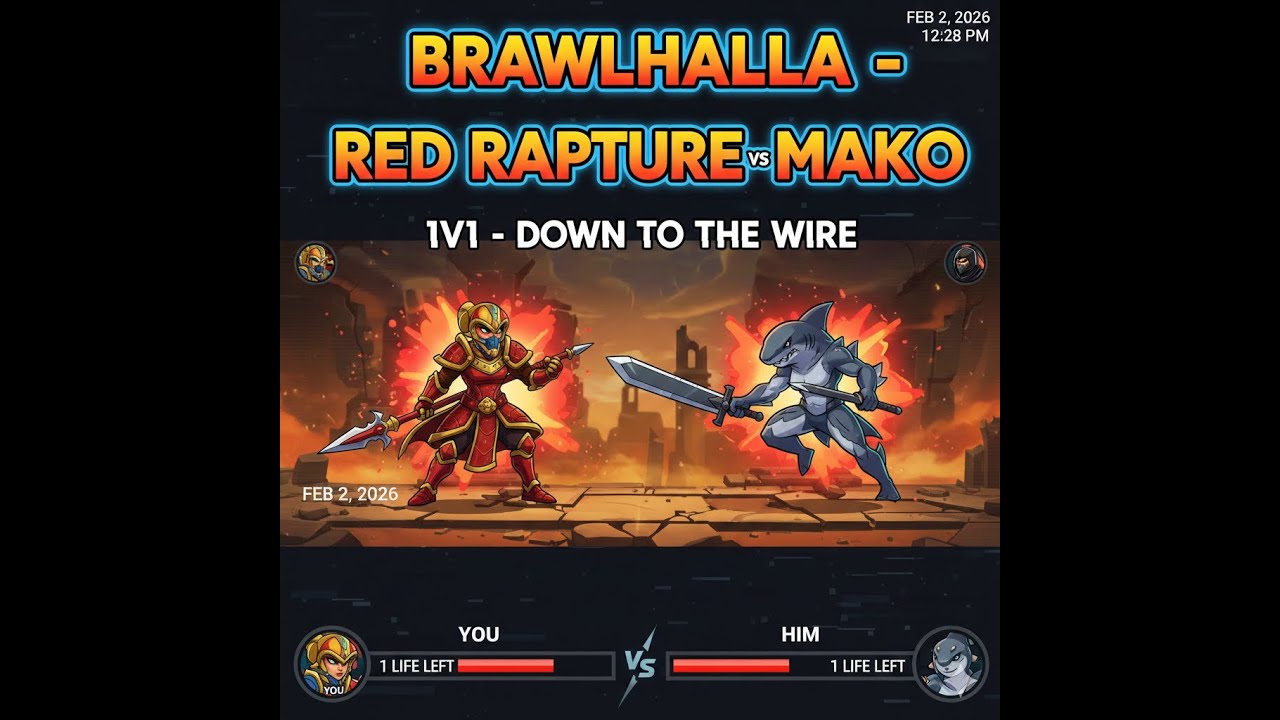 ⚔️ 1v1 Showdown — Red Raptor vs Mako! 🦖🦈 | Brawlhalla Battle 🔥🎮