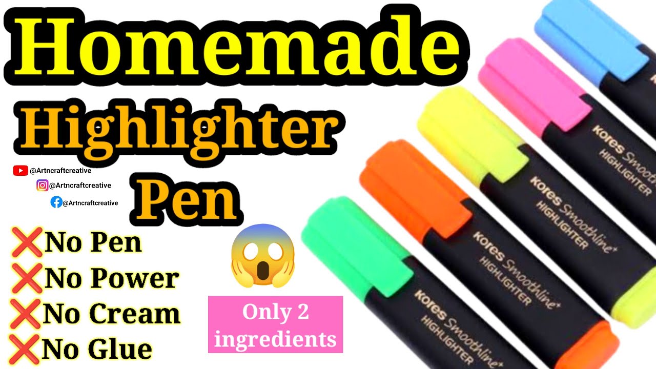 Diy highlighter pen | How to make highlighter pen at home | Diy highlighters