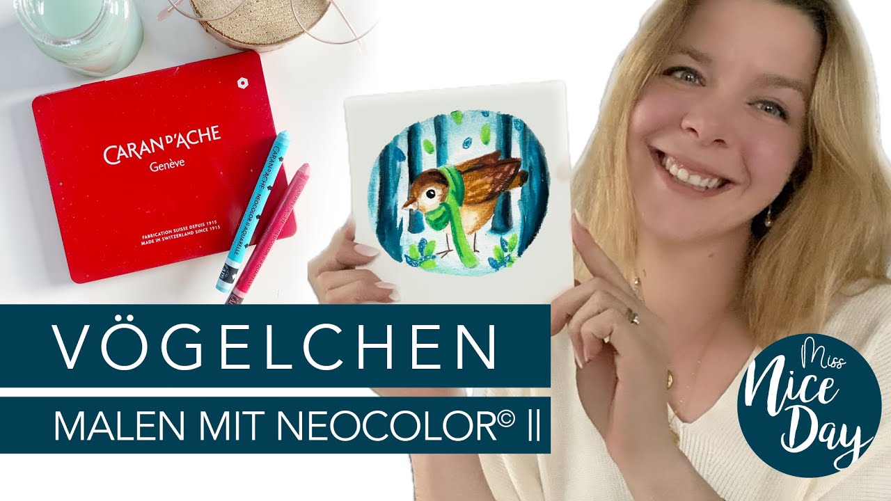 Vögelchen Malen mit Neocolor2
