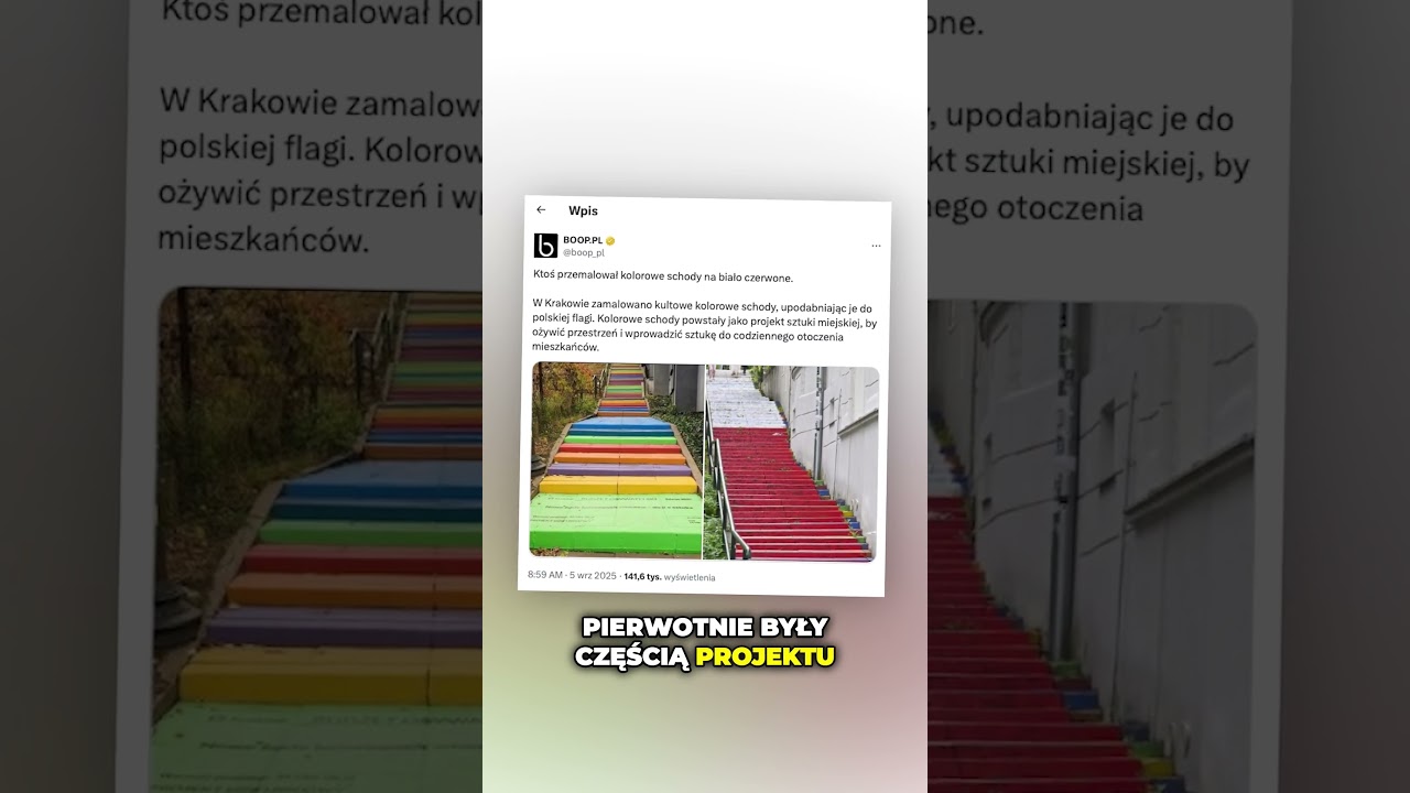 KOLOROWE SCHODY W KRAKOWIE PRZEMALOWANE NA BIAŁO- CZERWONO!