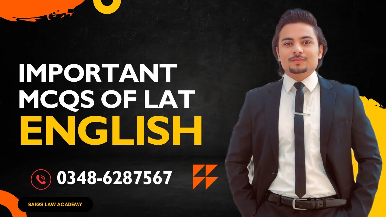 Important MCQs of LAT English | Baigs Law Academy