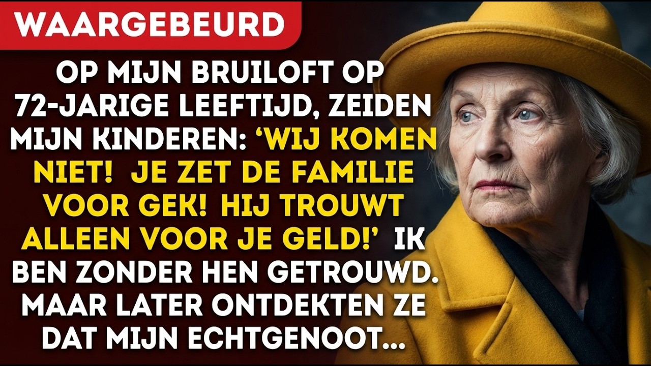 Op mijn bruiloft op 72 zeiden mijn kinderen: “We komen niet! Je schaamt de familie! Hij…”