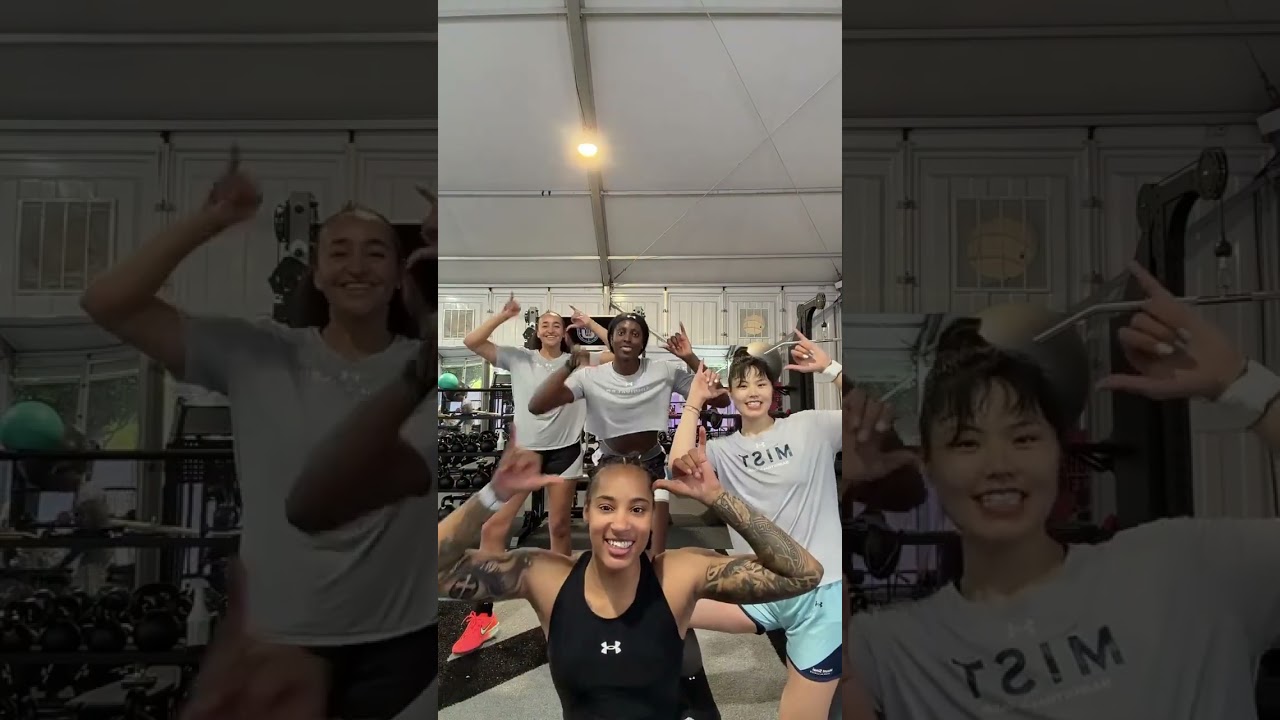 😂 Li Yueru TikTok dance w/ DP players | Unrivaled women's basketball 