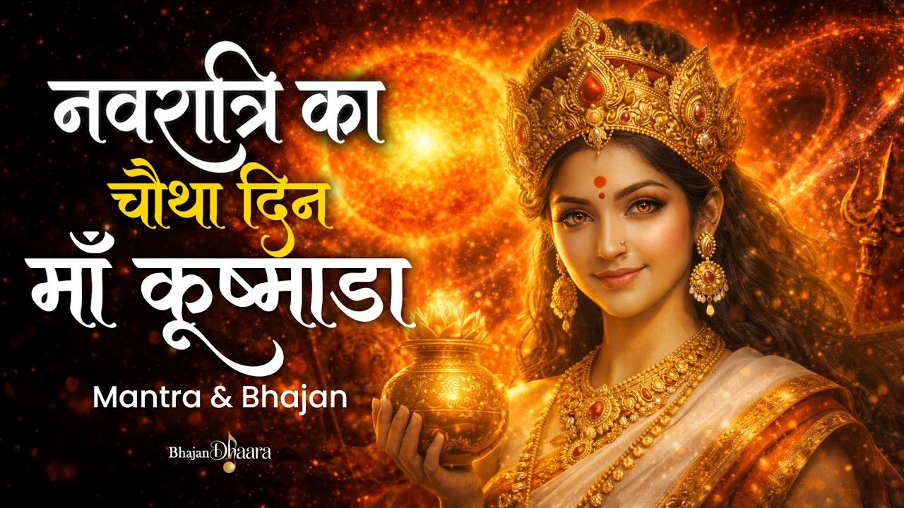 Day 4 Navratri Mantra & Bhajan | Maa Kushmanda | माँ कूष्मांडा | Positive Vibes | #bhajandhaara