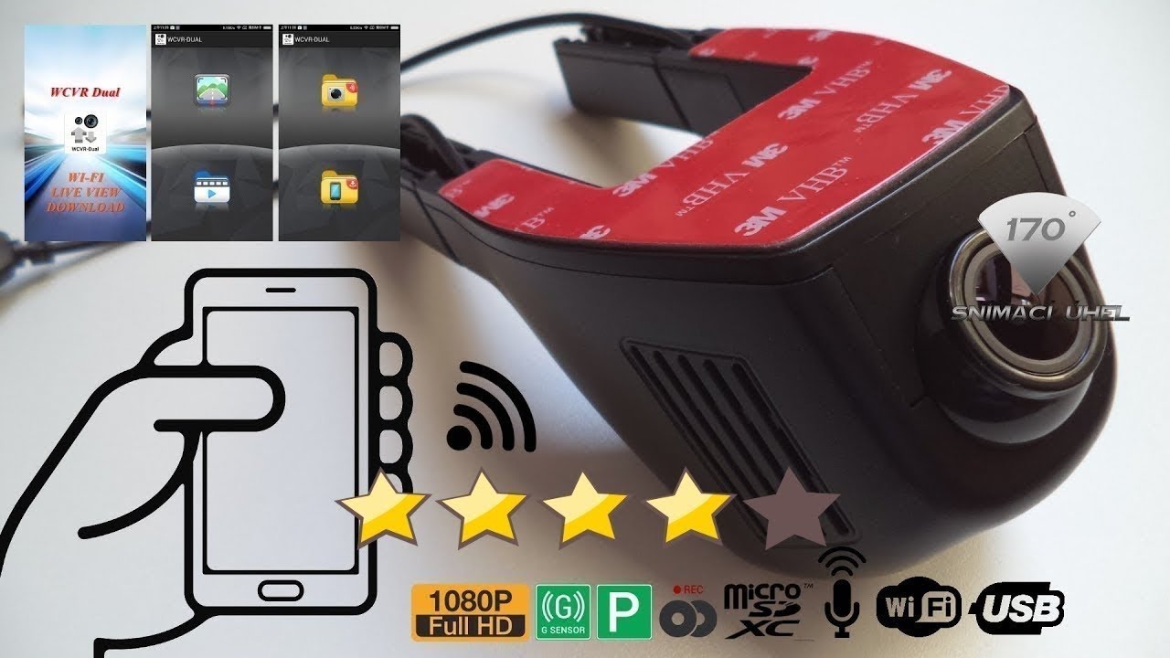 Camara WIFI DVR Dash Cam para Coche Full HD 1080