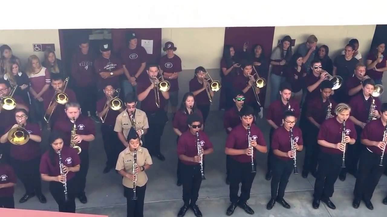 Paloma Valley HS Wildcat Brigade Plays the J Building