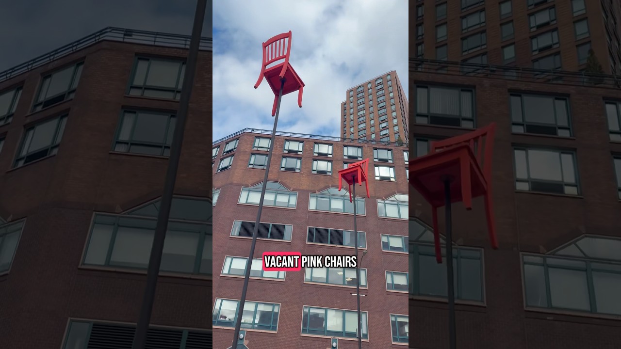 Floating Pink Chairs! Risha Gorig.  #publicart #artreview #nyc #nycart #unionsquare