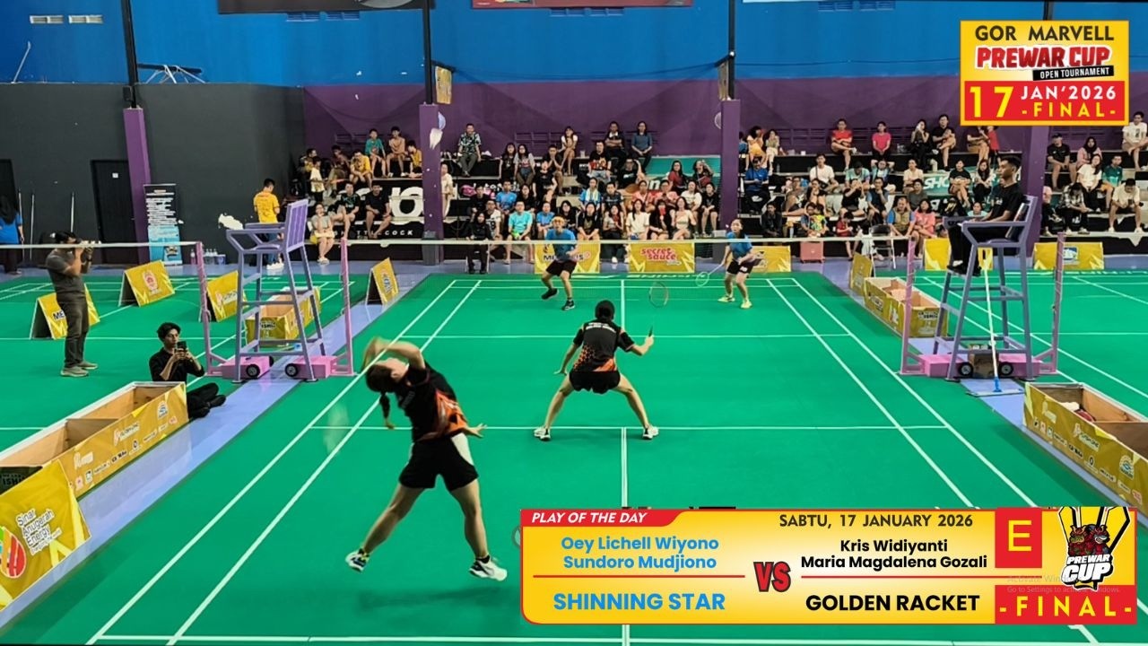 PREWAR CUP 2026 CLASS E FINAL SUNDORO + LICHELL (SHINNING STAR) VS MARIA + WIDIYANTI (GOLDEN RACKET)
