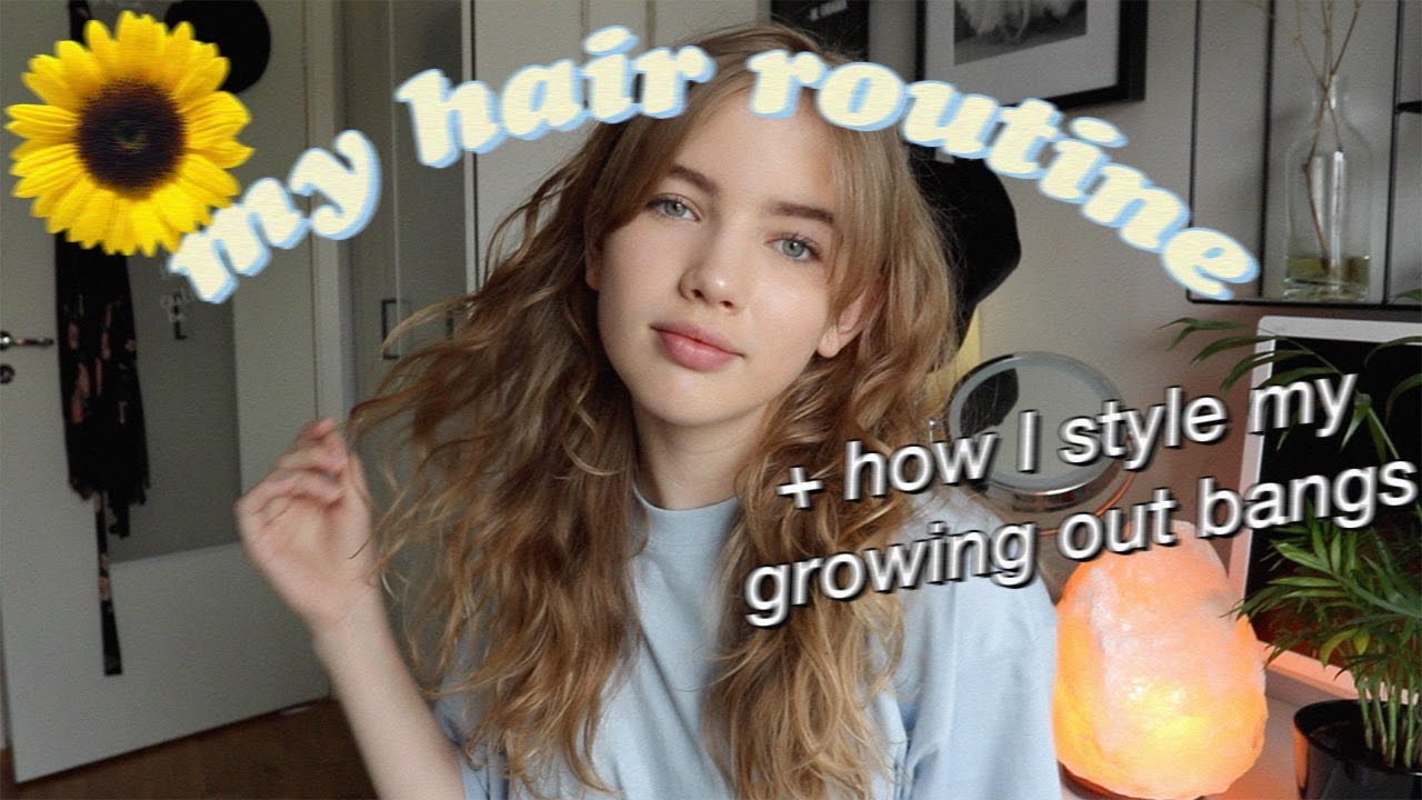 my wavy hair routine (+ how I style my growing out bangs)