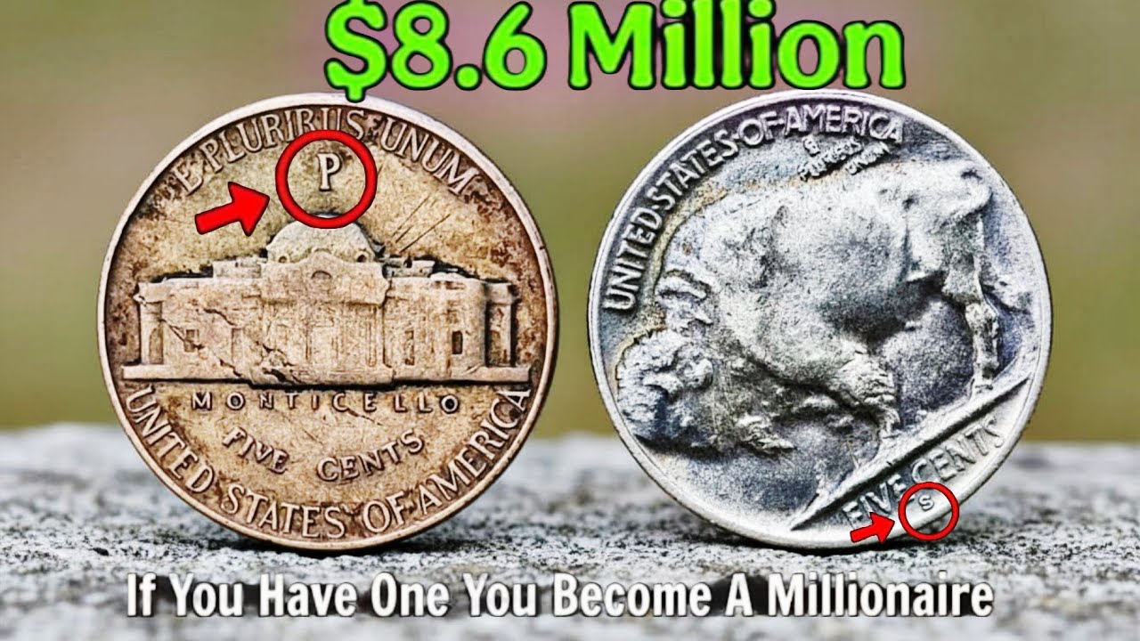 Rare Buffalo Nickel and Jefferson Nickel Five Cent Coins Worth Money