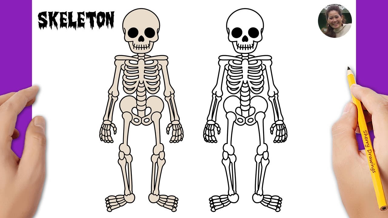 How To Draw A SKELETON Easy 💀 | Halloween Drawing