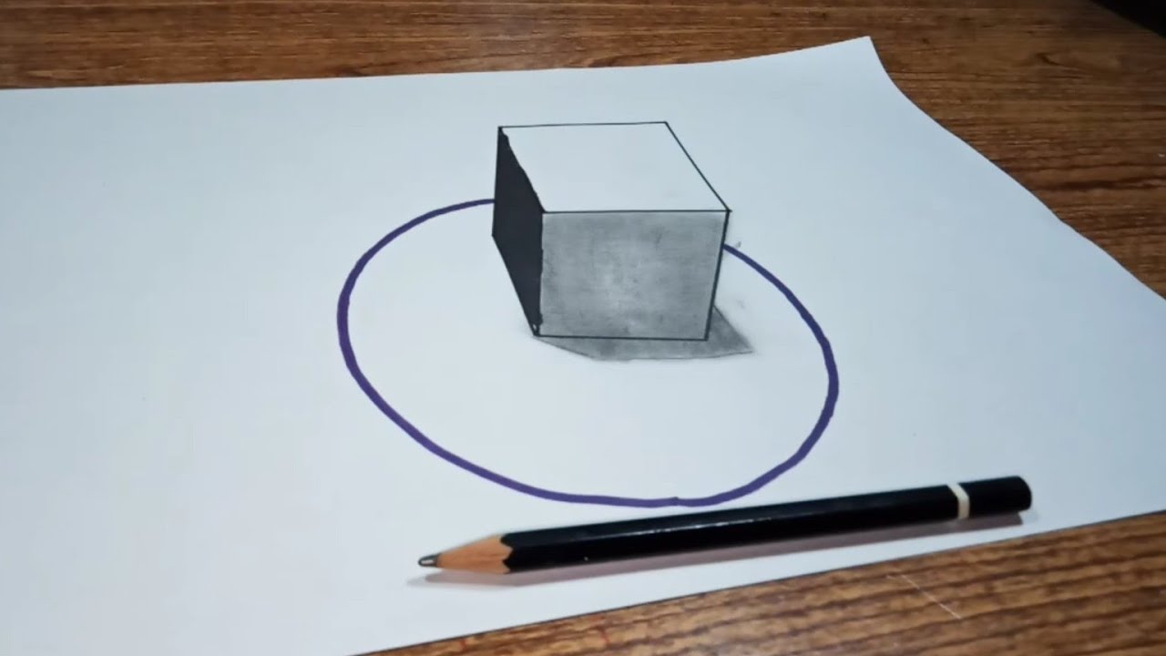 Простое рисование куба и круга в 3d с помощью простого учебника по рисованию