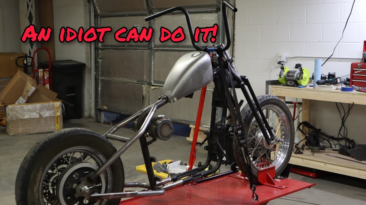 Создание чоппера Sportster | установка масляного и топливного баков |