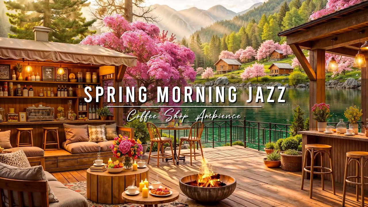 Calm Spring Morning & Smooth Jazz Instrumental Music 🌸 Coffee Shop Ambience with Jazz Relaxing Music