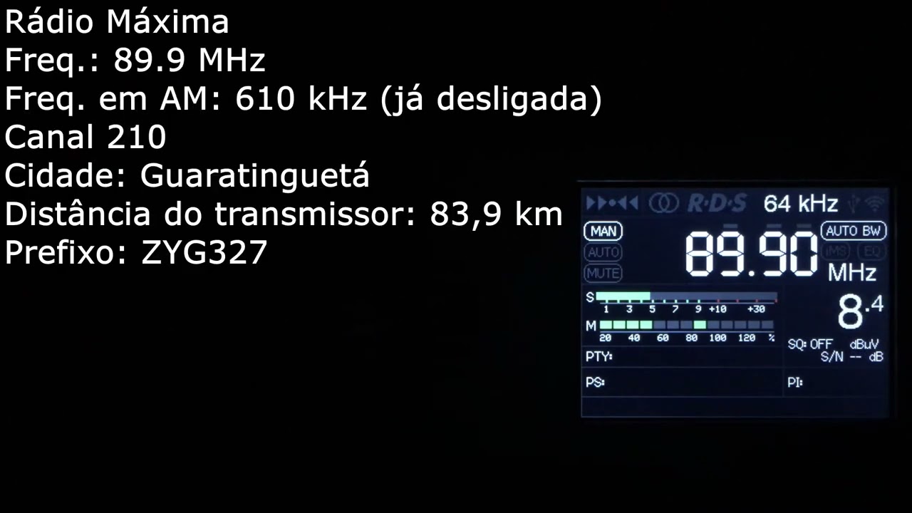 Rádios FM captadas na cidade de São José dos Campos em abril de 2024, bandscan com o TEF6686