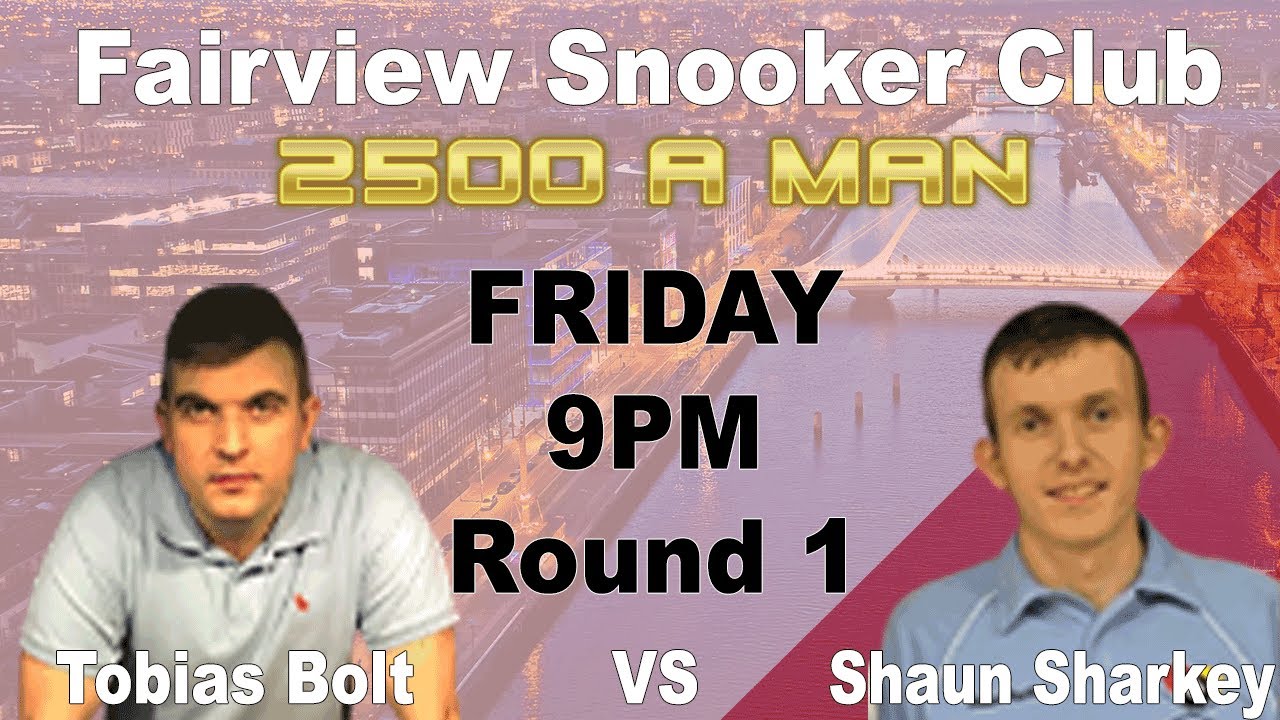 Tobias BOLT V Shaun SHARKEY (Part 1) - Last 16 - Blackball Pool - Fairview Snooker Club Dublin