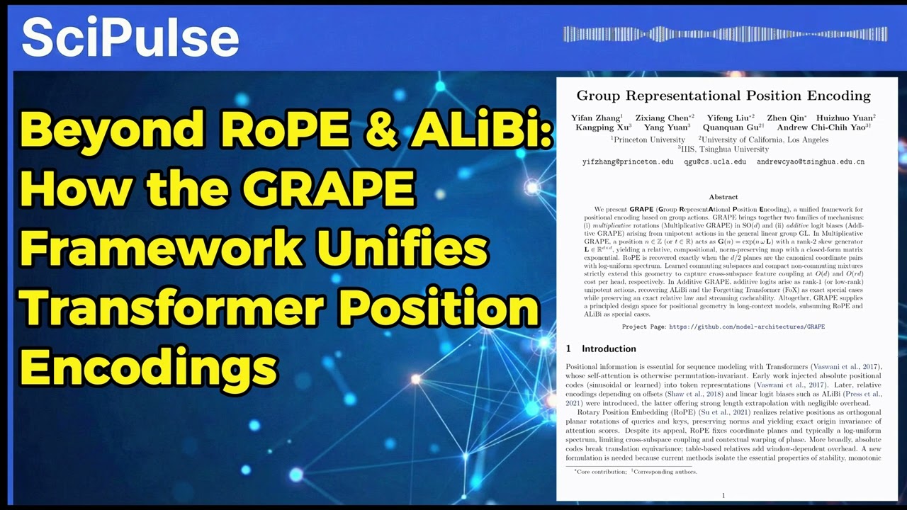 Beyond RoPE & ALiBi: How the GRAPE Framework Unifies Transformer Position Encodings