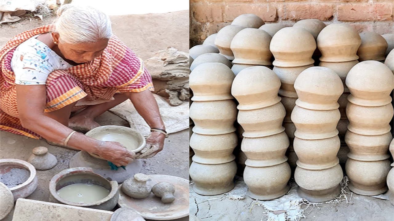 Primitive technology:- মাটির হাড়ি পাতিল তৈরি Best pottery work by woman ;mud pots