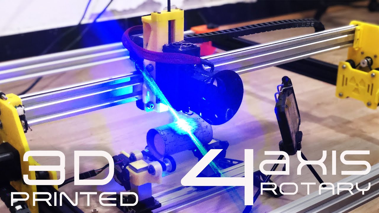 4 AXIS- Rotary Axis For Laser Engraver. 3D PRINTED.